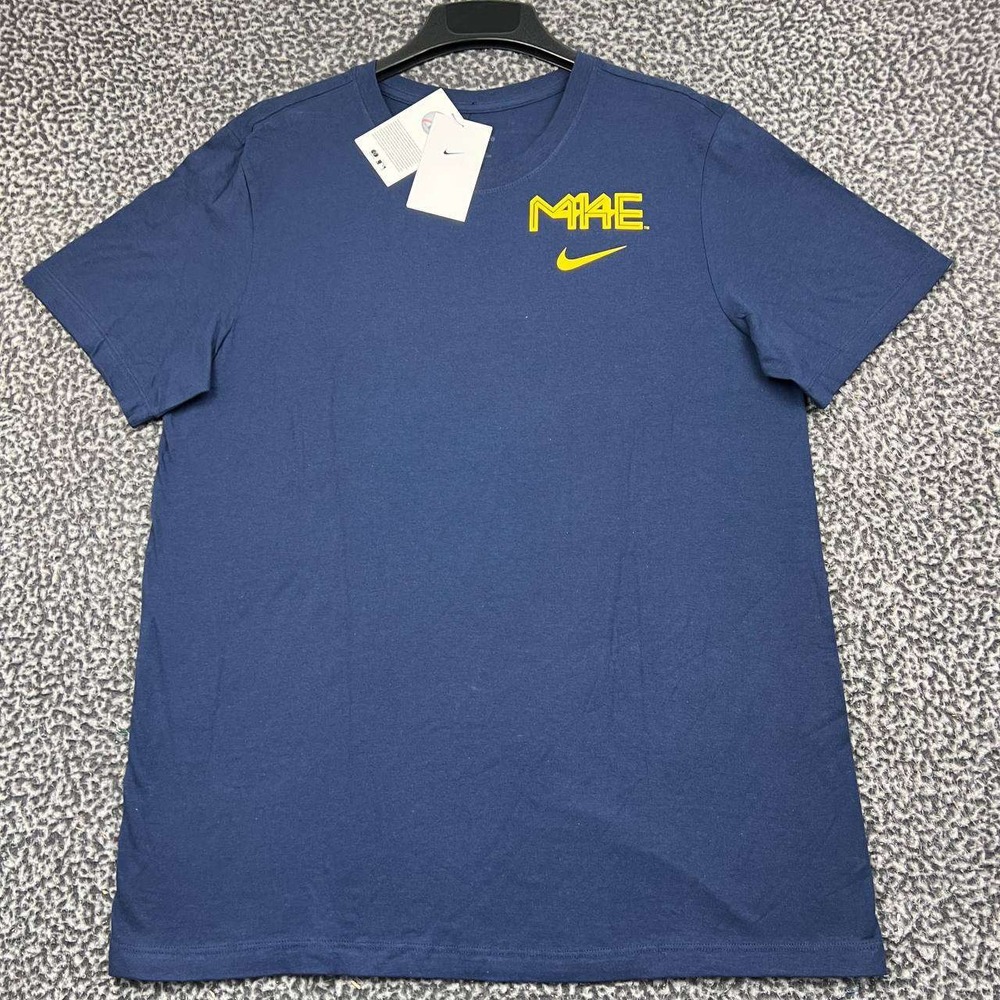 Nike Milwaukee Brewers MLB Shirt Men Large Navy Blue Short Sleeve New L